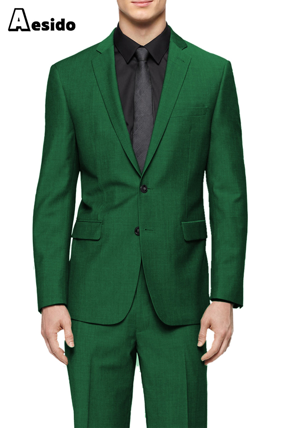 aesido 2 Pieces Notch Lapel Jacket（Blazer+Pants）