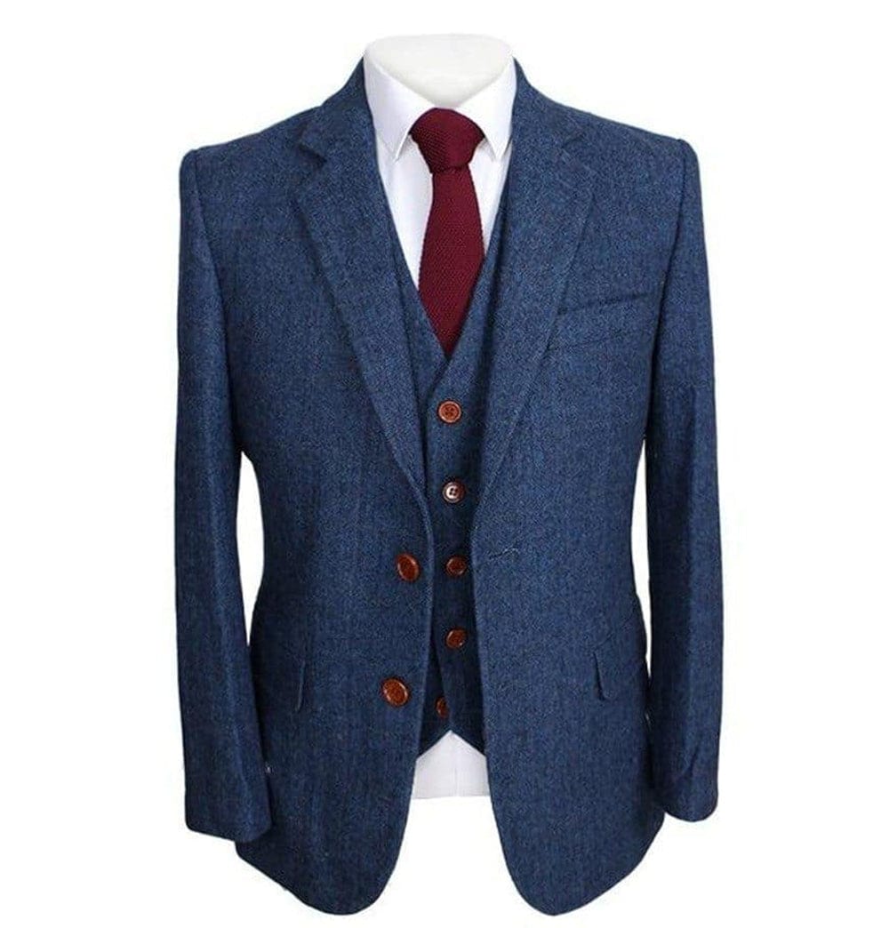 aesido 3 Pieces Business Mens Suit For Wedding (Blazer+vest+Pants)