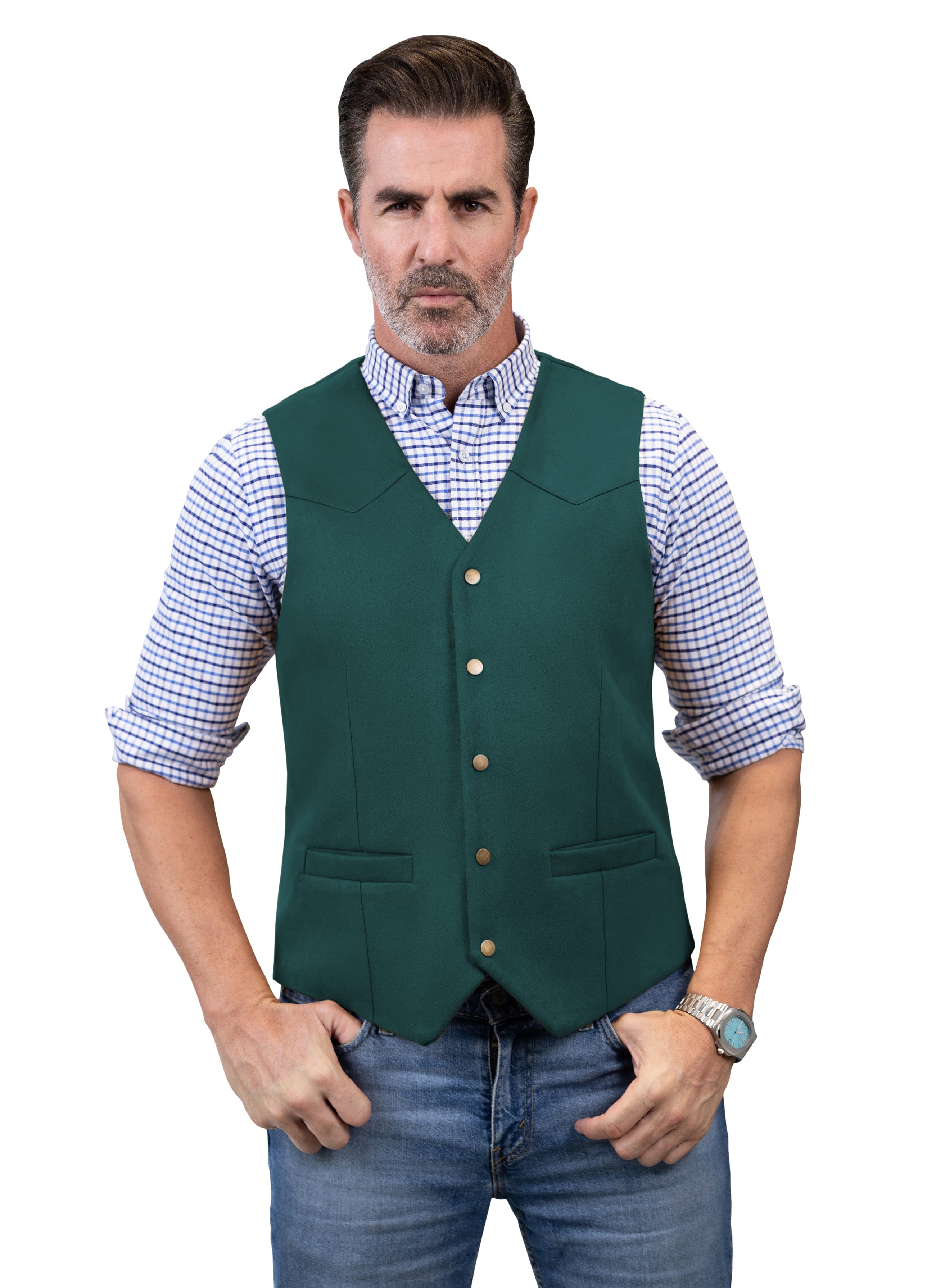 aesido Casual Men's Suede V Lapel Vest