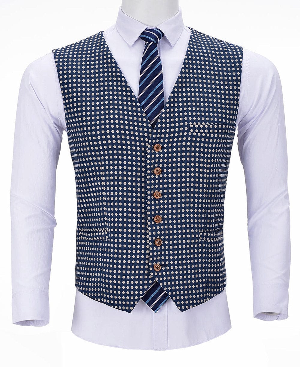 aesido Formal Solid Suit Vest Point V Neck Waistcoat