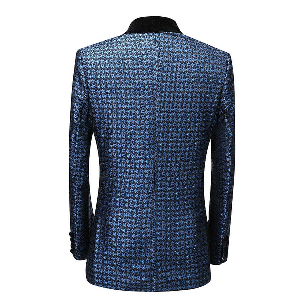 aesido Houndstooth 2 Pieces Mens Suit Shawl Lapel Tuxedos (Blazer+Pants)