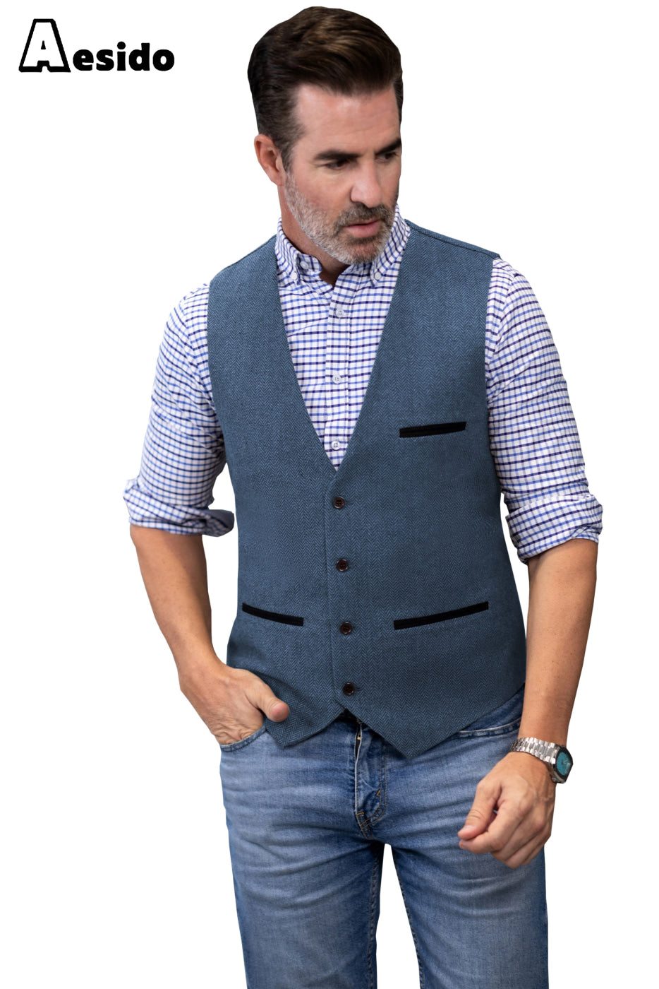 aesido Leisure V Neck Vest For Men