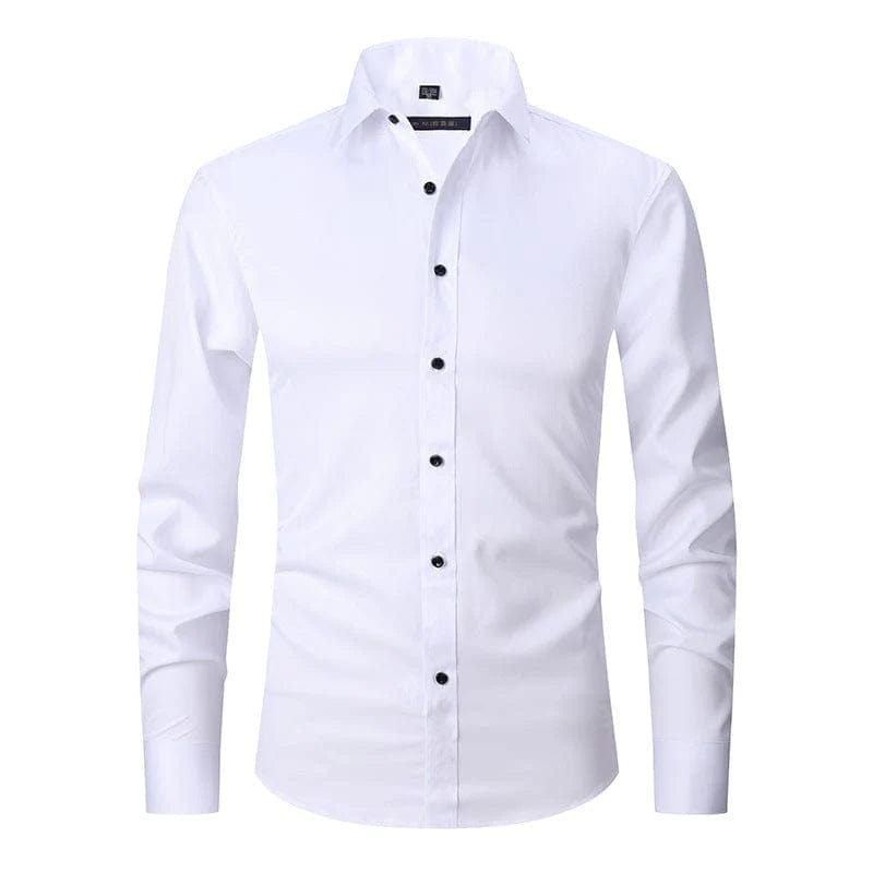 aesido Men's Business Solid Color Fashion Slim Fit Shirt