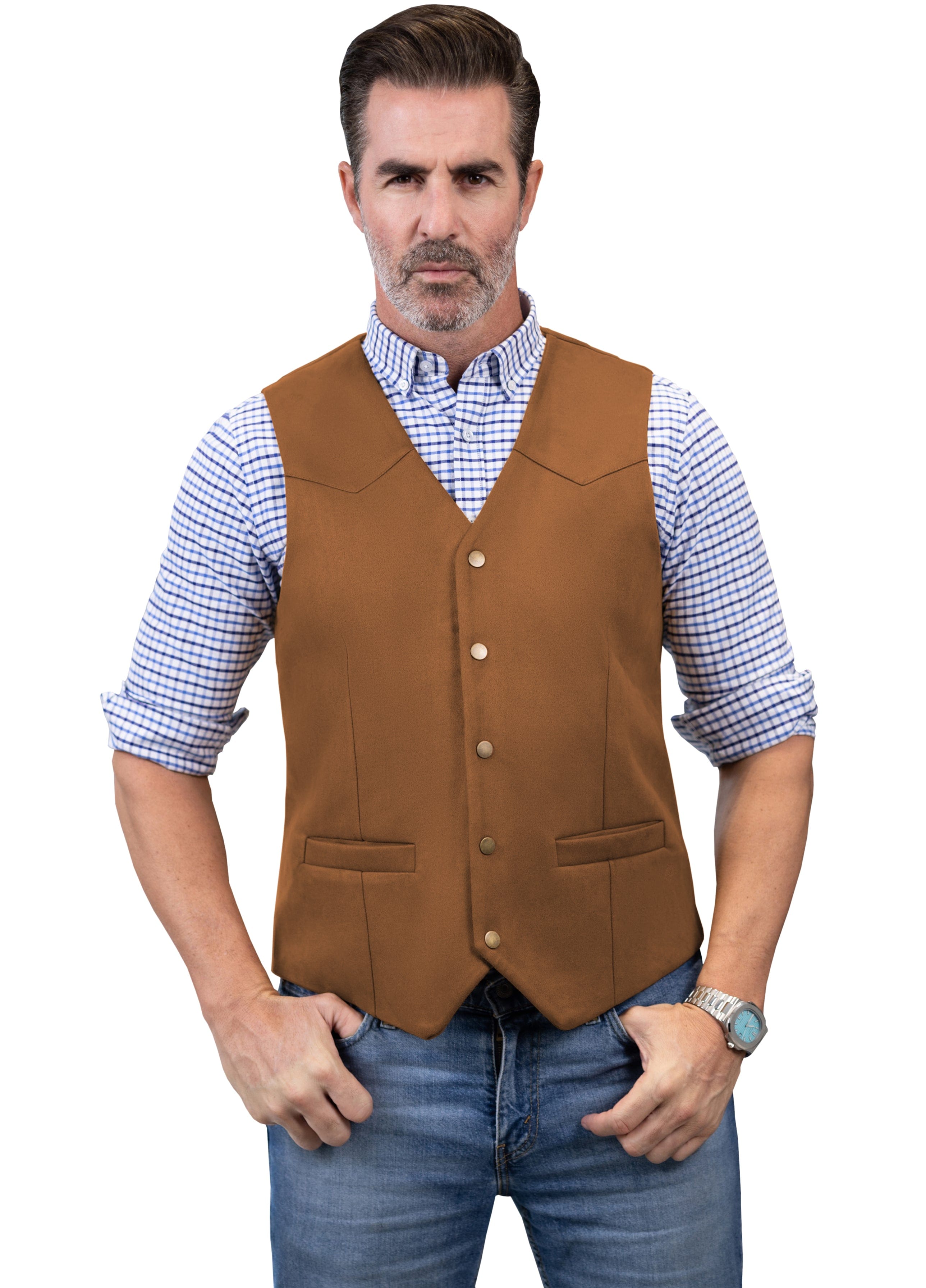 aesido Men's Casual V Neck Waistcoat