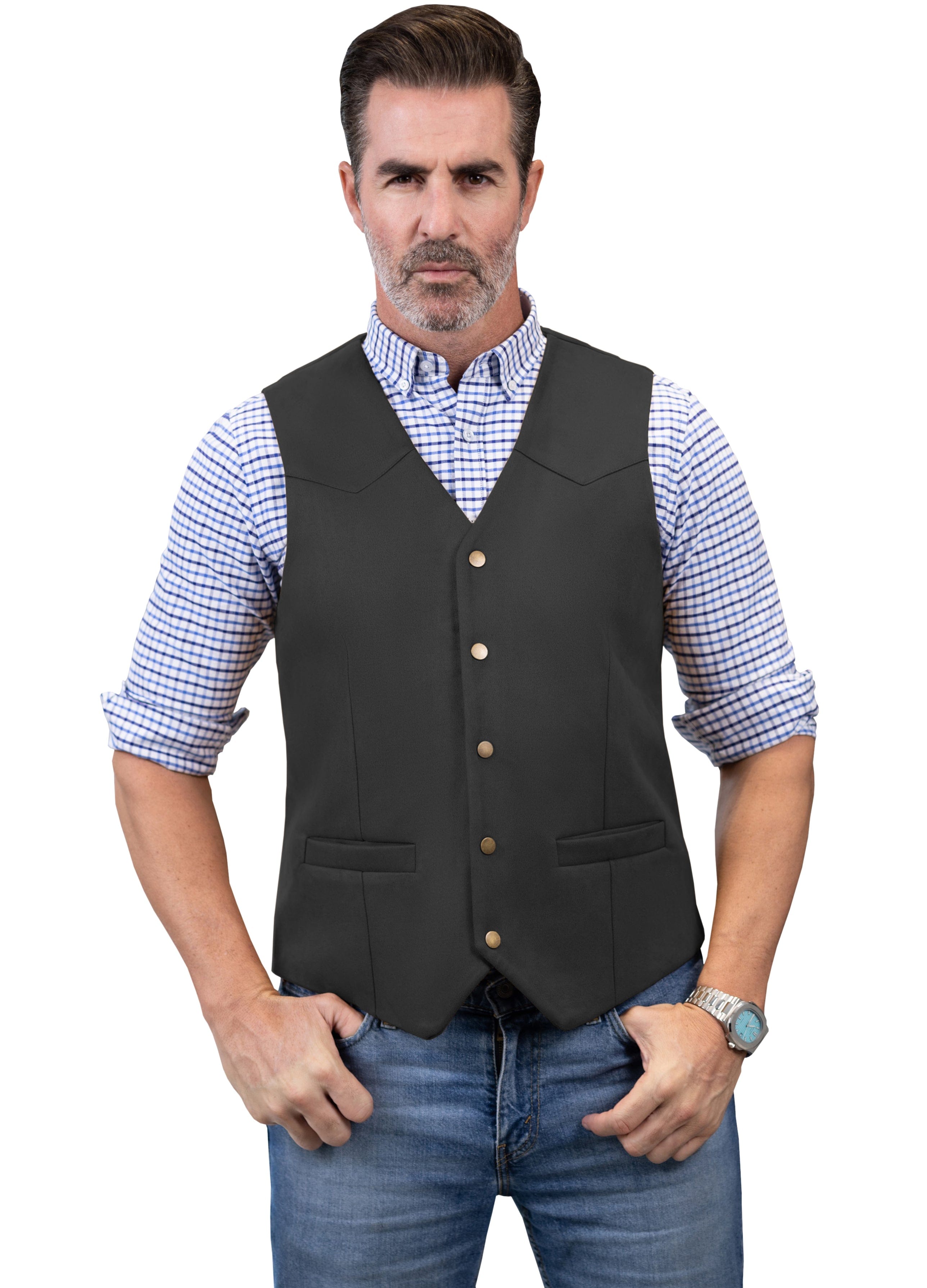 aesido Men's Casual V Neck Waistcoat