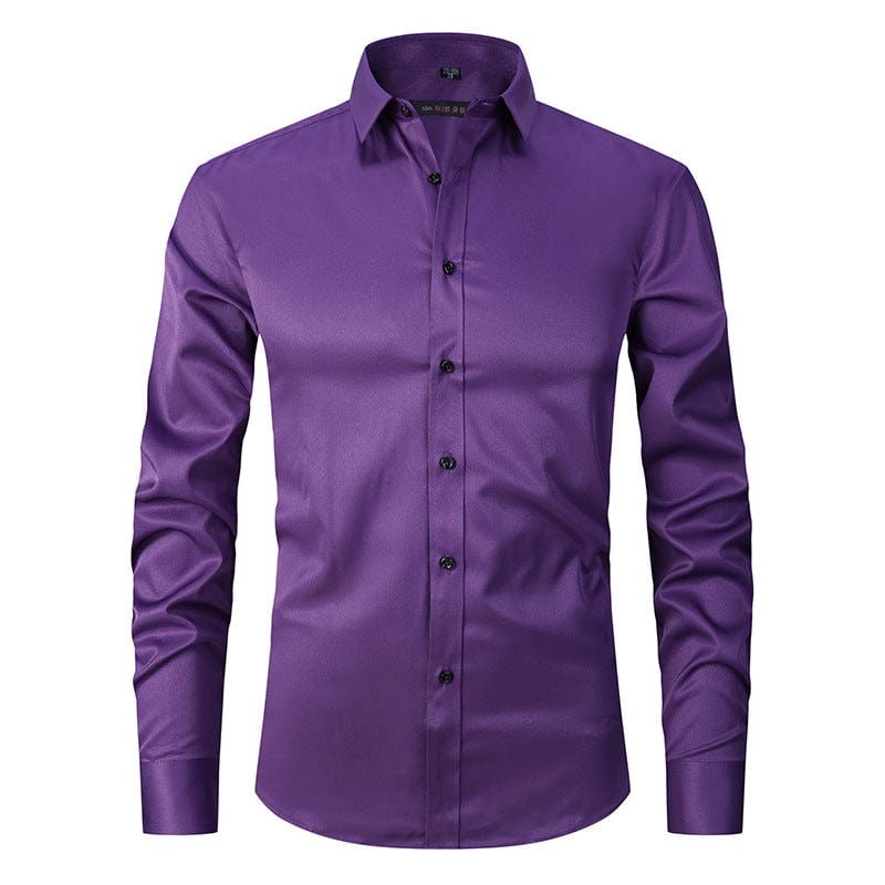 aesido Men's Fashion Solid Color Slim Fit Shirt