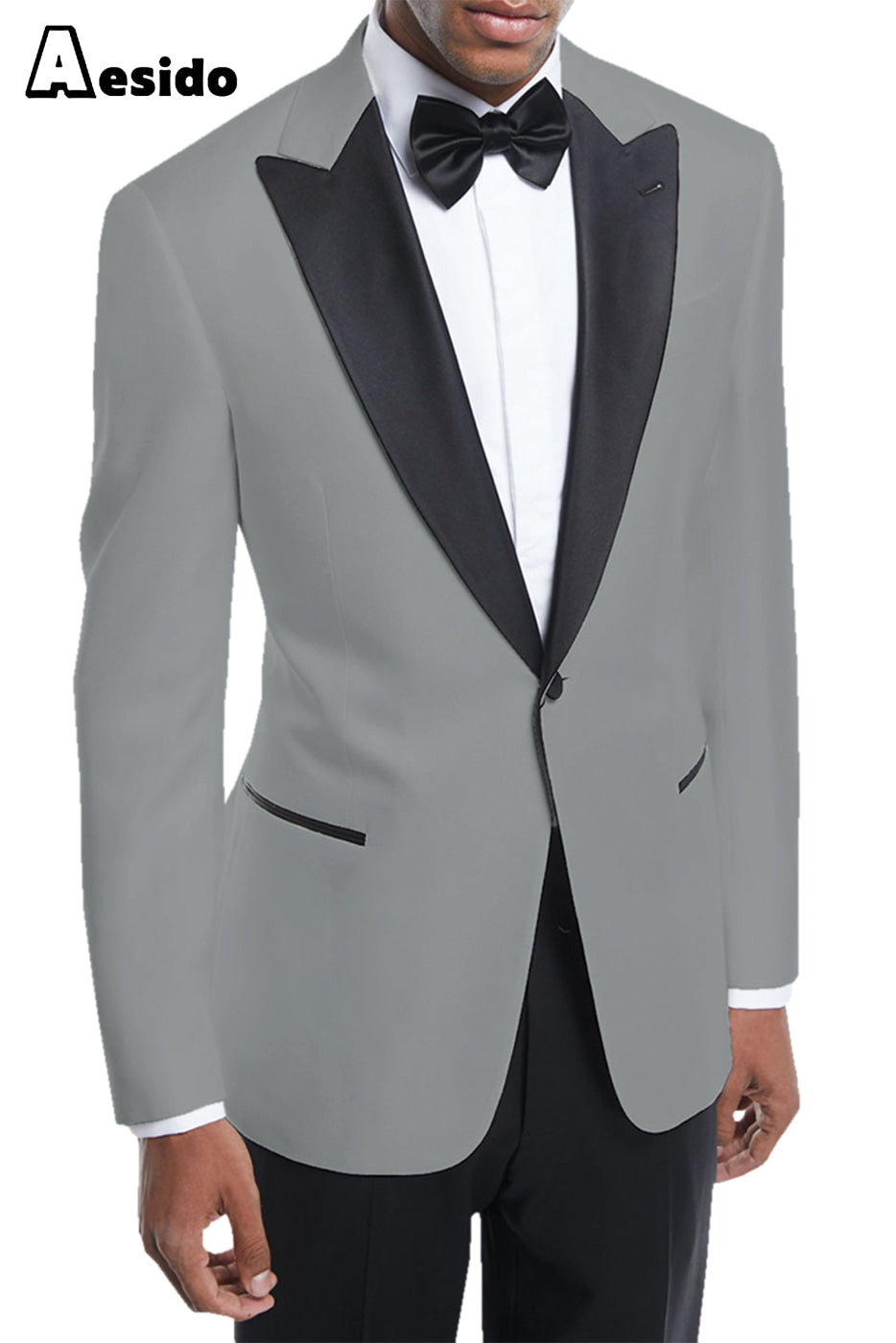 aesido Men's Suit 2 Piece Business Peak Lapel Blazer For Wedding