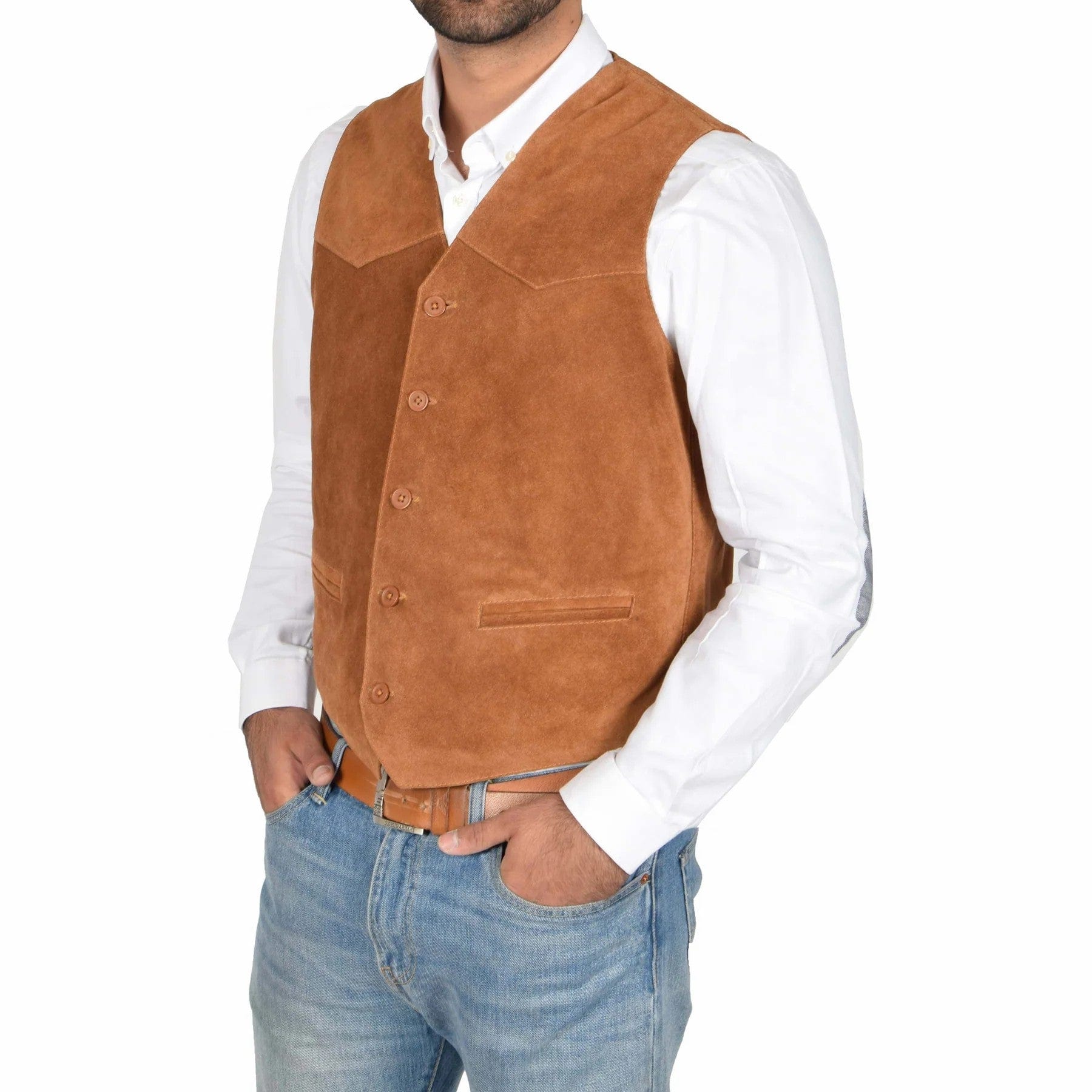 aesido Men's Vest V Lapel Waistcoat