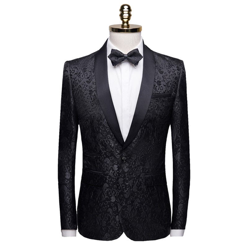 aesido Men Shawl Lapel Single Button Blazer