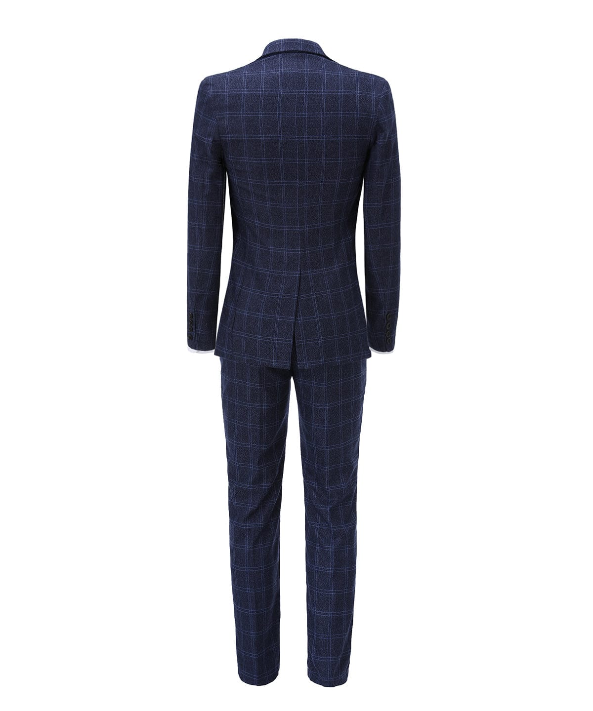 aesido Plaid Notch Lapel 3 Pieces Mens Suit For Wedding (Blazer+vest+Pants)