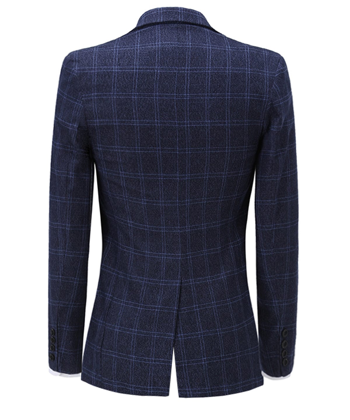 aesido Plaid Notch Lapel 3 Pieces Mens Suit For Wedding (Blazer+vest+Pants)