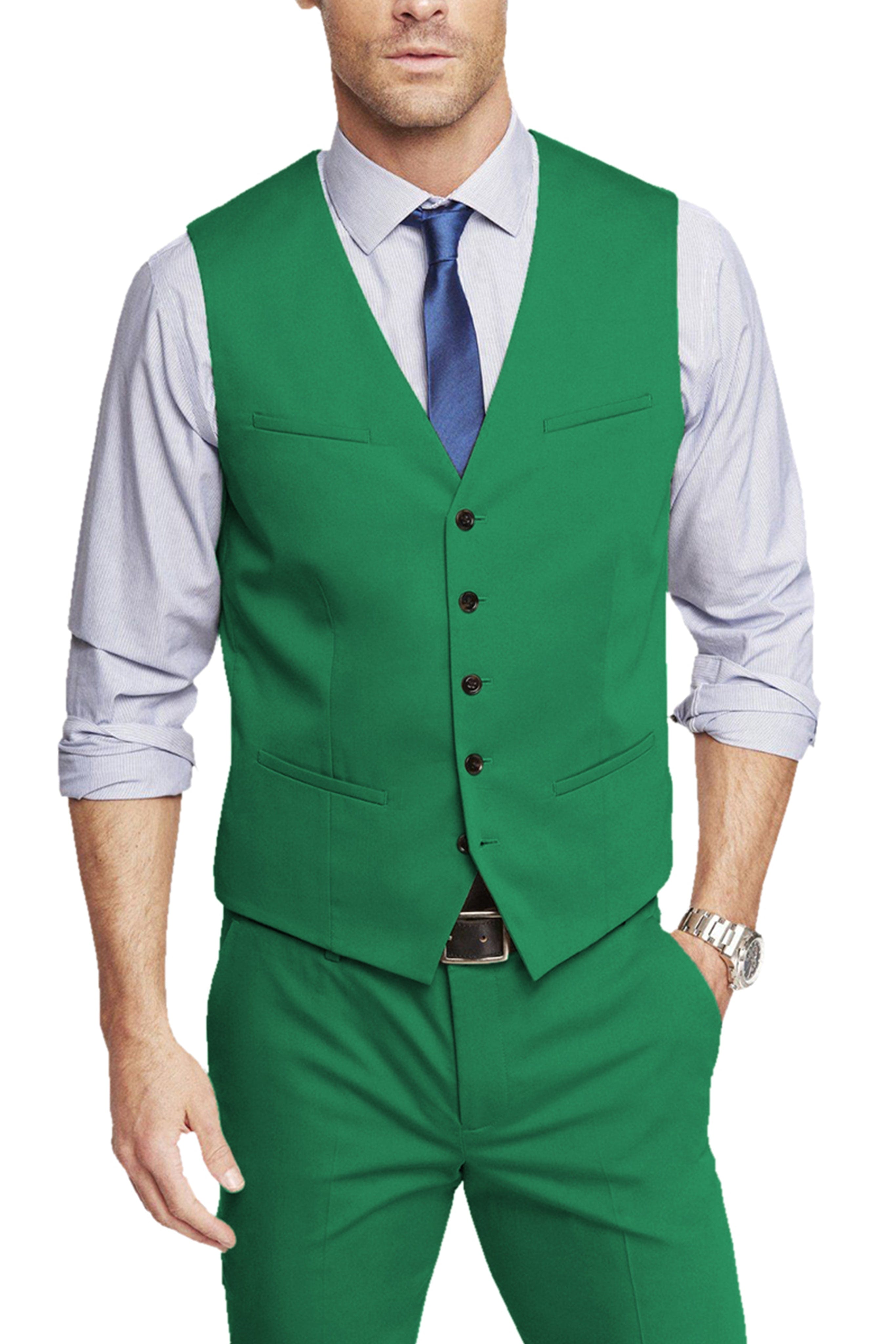 aesido Single Breasted V Neck Men's Waistcoat